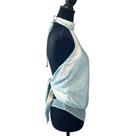 Free People 1 Thing Bandana Bodysuit Light Blue Combo NWOT - Picture 8 of 10